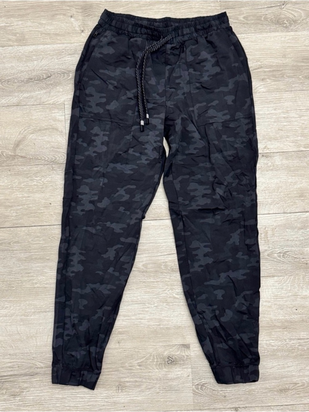 Camo Jogger Pants Drawstring Zip Pocket Athleisure XS